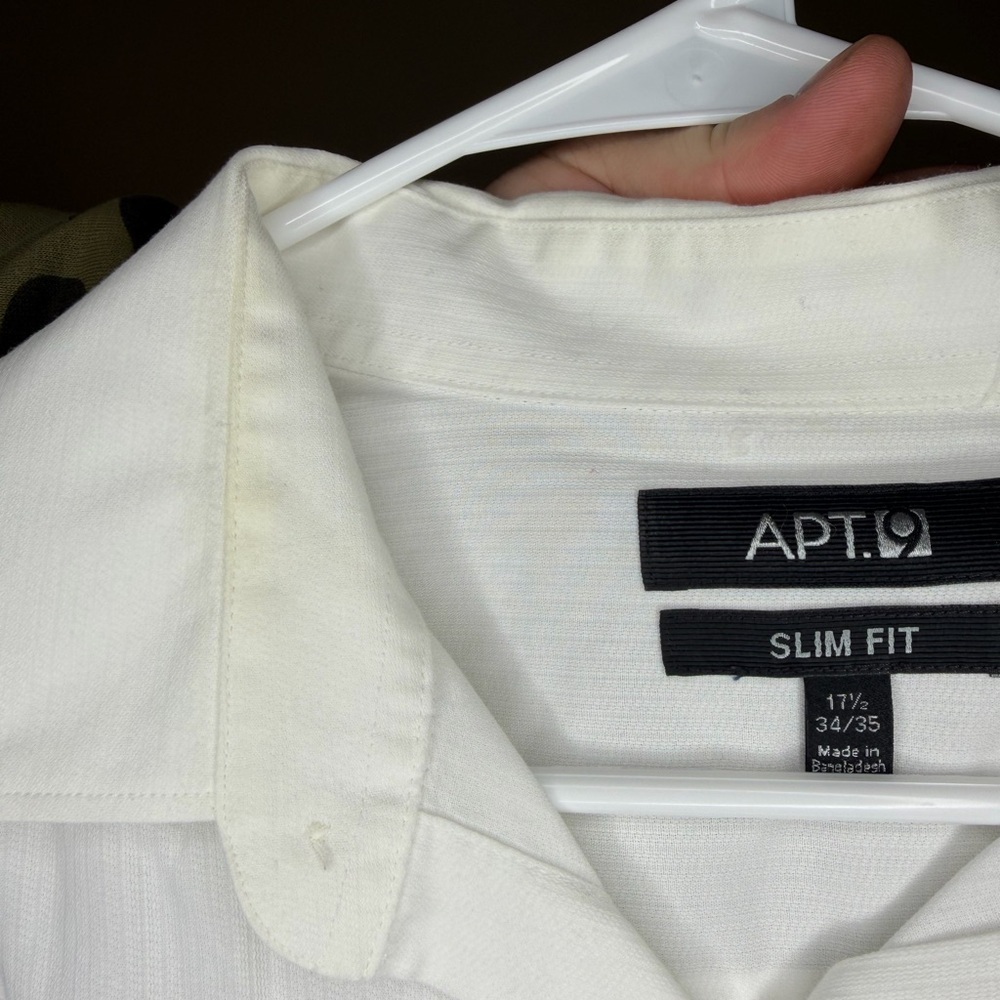 Apt. 9 Men's Crisp White Dress Shirt 34/35 - Picture 4 of 5